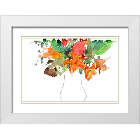 Expressive Bouquet I White Modern Wood Framed Art Print with Double Matting by Dixon, Samuel