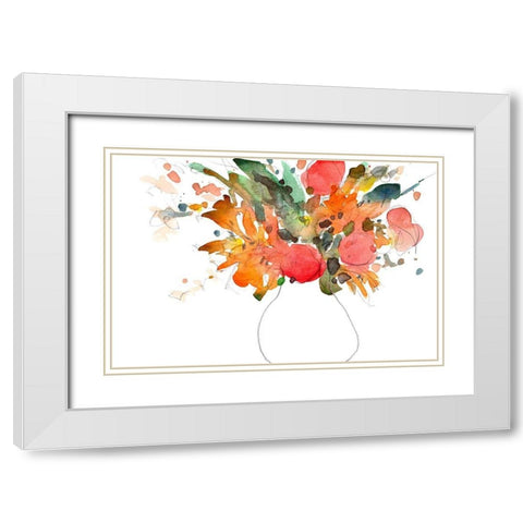 Expressive Bouquet II White Modern Wood Framed Art Print with Double Matting by Dixon, Samuel
