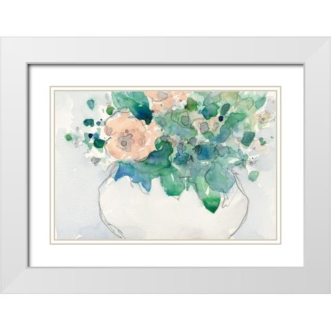 Pastel Arrangement I White Modern Wood Framed Art Print with Double Matting by Dixon, Samuel