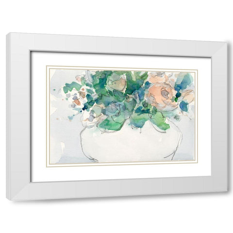 Pastel Arrangement II White Modern Wood Framed Art Print with Double Matting by Dixon, Samuel