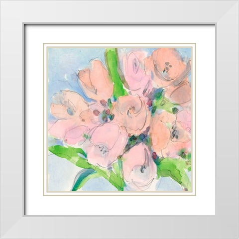 Tulip Bouquet I White Modern Wood Framed Art Print with Double Matting by Dixon, Samuel