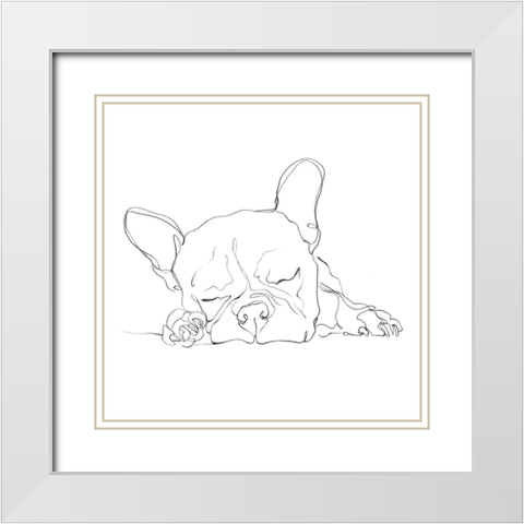 French Bulldog Contour I White Modern Wood Framed Art Print with Double Matting by Harper, Ethan