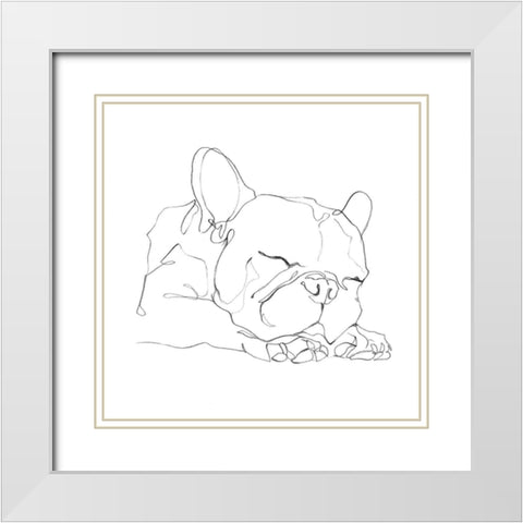 French Bulldog Contour II White Modern Wood Framed Art Print with Double Matting by Harper, Ethan