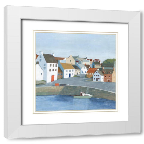 Old Coast Town II White Modern Wood Framed Art Print with Double Matting by Popp, Grace