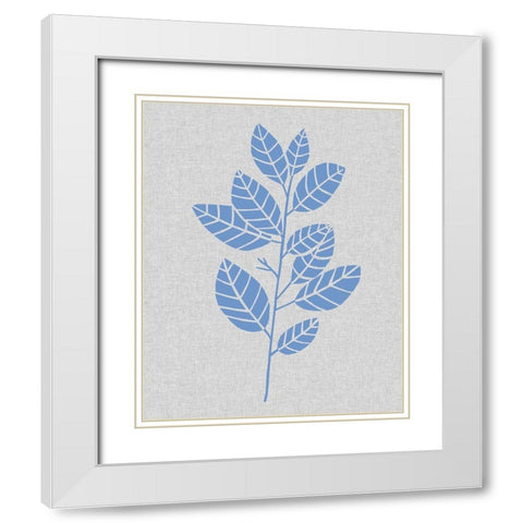Blue Stem IV White Modern Wood Framed Art Print with Double Matting by Wang, Melissa