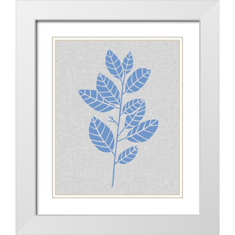 Blue Stem IV White Modern Wood Framed Art Print with Double Matting by Wang, Melissa