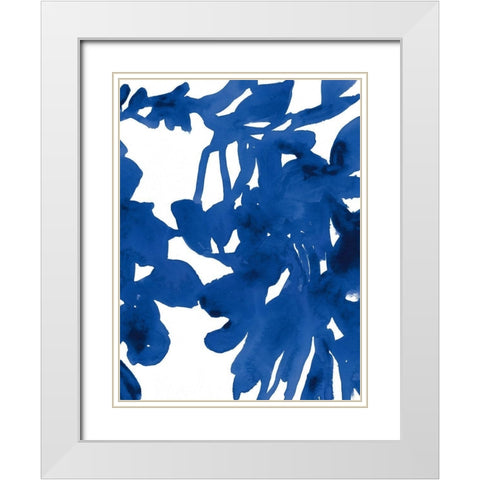 Azure Silhouette I White Modern Wood Framed Art Print with Double Matting by Vess, June Erica