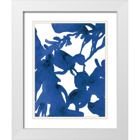 Azure Silhouette II White Modern Wood Framed Art Print with Double Matting by Vess, June Erica