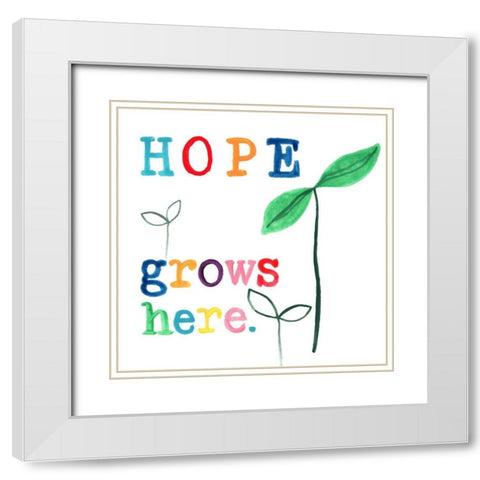 Rainbow Hope III White Modern Wood Framed Art Print with Double Matting by Vess, June Erica