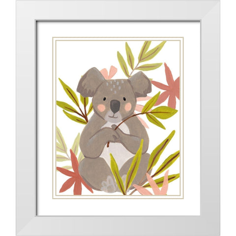 Koala-ty Time I White Modern Wood Framed Art Print with Double Matting by Vess, June Erica