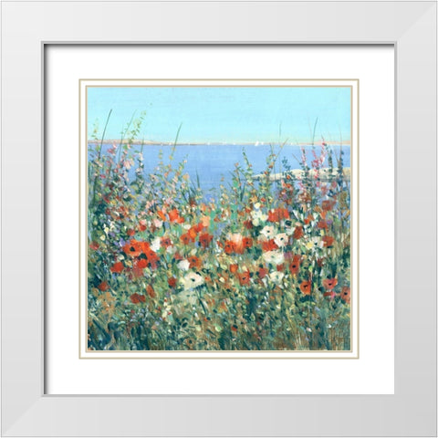 Seaside Garden I White Modern Wood Framed Art Print with Double Matting by OToole, Tim