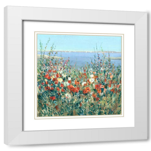 Seaside Garden II White Modern Wood Framed Art Print with Double Matting by OToole, Tim