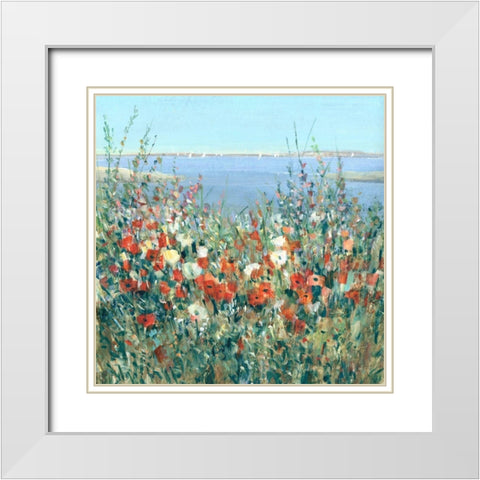 Seaside Garden II White Modern Wood Framed Art Print with Double Matting by OToole, Tim