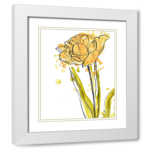 Spring Contours I White Modern Wood Framed Art Print with Double Matting by Vess, June Erica