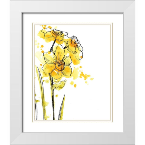 Spring Contours III White Modern Wood Framed Art Print with Double Matting by Vess, June Erica