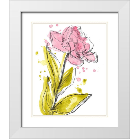 Spring Contours V White Modern Wood Framed Art Print with Double Matting by Vess, June Erica