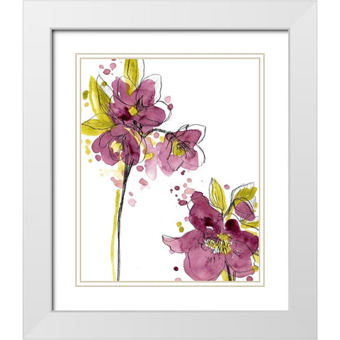 Spring Contours VI White Modern Wood Framed Art Print with Double Matting by Vess, June Erica
