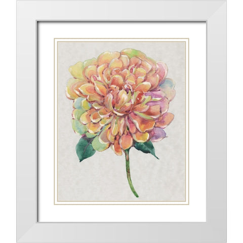 Multicolor Floral I White Modern Wood Framed Art Print with Double Matting by OToole, Tim