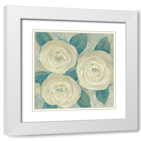 Roses in Bloom I White Modern Wood Framed Art Print with Double Matting by OToole, Tim