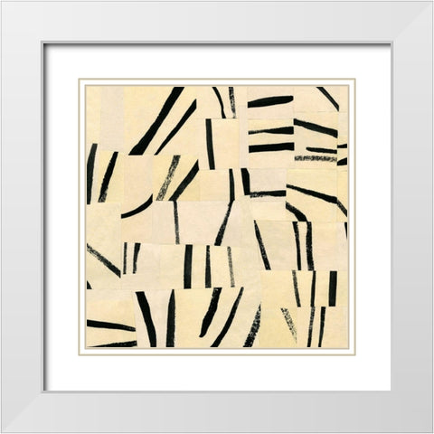 Abstract Grid I White Modern Wood Framed Art Print with Double Matting by Caroline, Emma