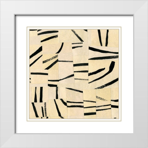 Abstract Grid II White Modern Wood Framed Art Print with Double Matting by Caroline, Emma