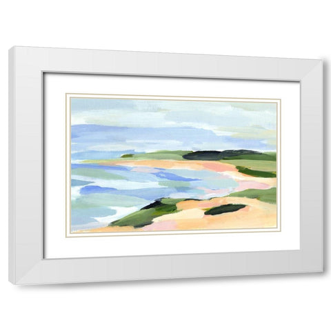 Pastel Coastline I White Modern Wood Framed Art Print with Double Matting by Warren, Annie