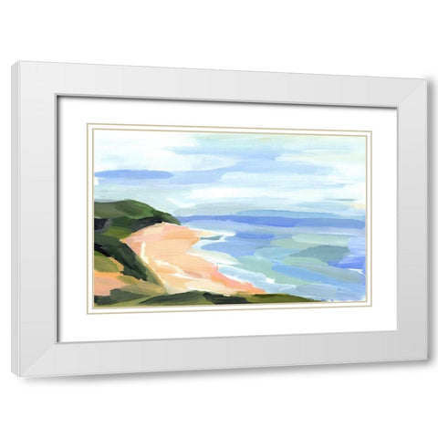 Pastel Coastline II White Modern Wood Framed Art Print with Double Matting by Warren, Annie