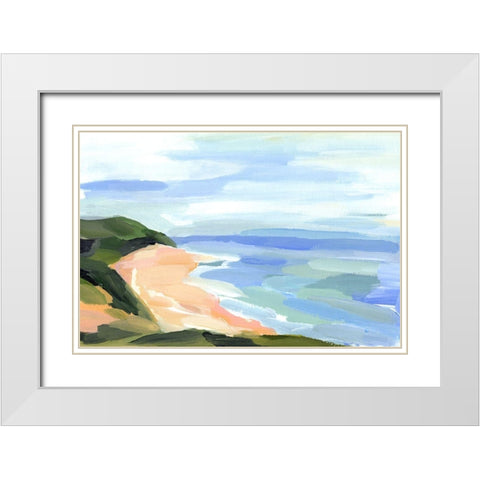 Pastel Coastline II White Modern Wood Framed Art Print with Double Matting by Warren, Annie
