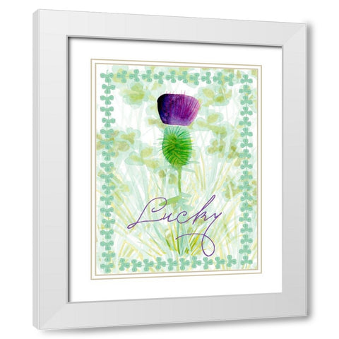 Lucky Shamrock I White Modern Wood Framed Art Print with Double Matting by Ludwig, Alicia