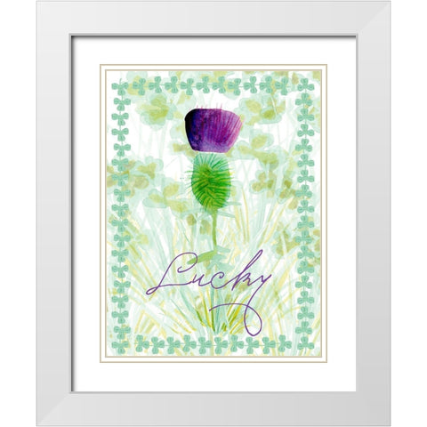 Lucky Shamrock I White Modern Wood Framed Art Print with Double Matting by Ludwig, Alicia