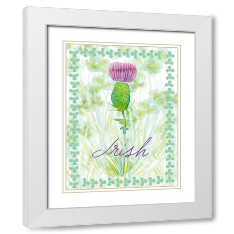Lucky Shamrock II White Modern Wood Framed Art Print with Double Matting by Ludwig, Alicia