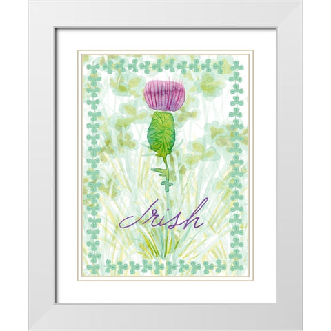Lucky Shamrock II White Modern Wood Framed Art Print with Double Matting by Ludwig, Alicia