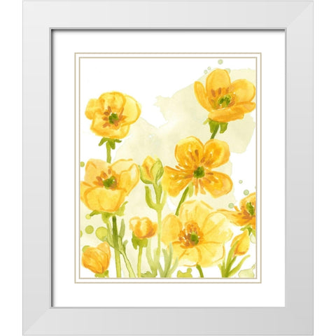 Sunshine Meadow I White Modern Wood Framed Art Print with Double Matting by Vess, June Erica