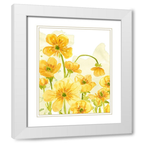 Sunshine Meadow III White Modern Wood Framed Art Print with Double Matting by Vess, June Erica