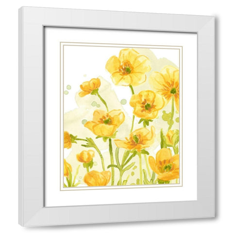 Sunshine Meadow IV White Modern Wood Framed Art Print with Double Matting by Vess, June Erica