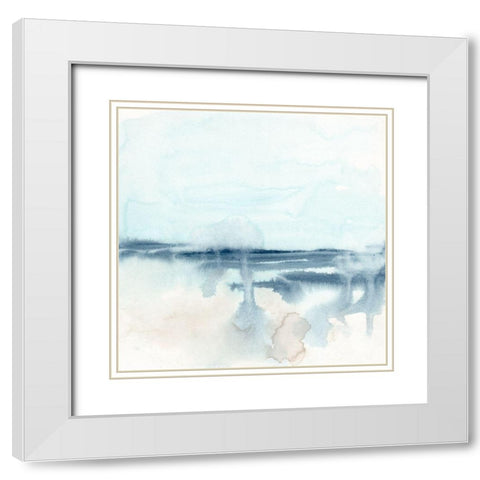 Marshline Impression I White Modern Wood Framed Art Print with Double Matting by Vess, June Erica