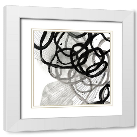 Cellular Journey V White Modern Wood Framed Art Print with Double Matting by Vess, June Erica
