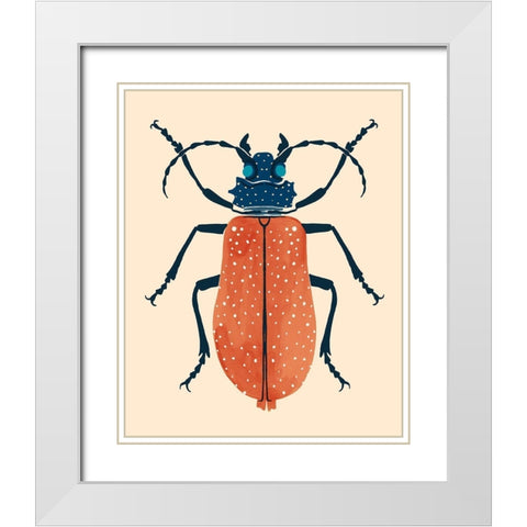 Beetle Bug III White Modern Wood Framed Art Print with Double Matting by Barnes, Victoria