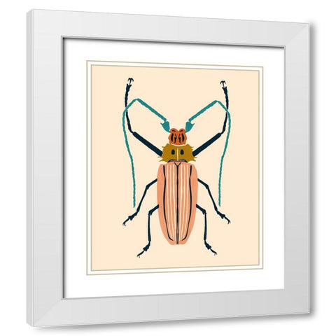 Beetle Bug IV White Modern Wood Framed Art Print with Double Matting by Barnes, Victoria