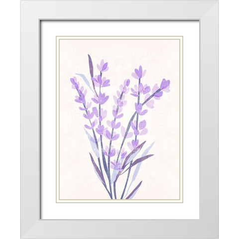 Lavender Land I White Modern Wood Framed Art Print with Double Matting by Wang, Melissa