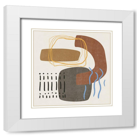 Blue Stream II White Modern Wood Framed Art Print with Double Matting by Wang, Melissa