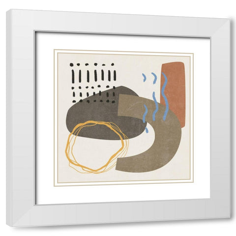 Blue Stream IV White Modern Wood Framed Art Print with Double Matting by Wang, Melissa