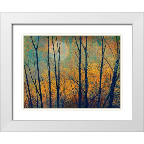Meadow Trees II White Modern Wood Framed Art Print with Double Matting by Vest, Chris