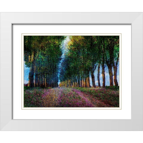 Row of Trees Provence White Modern Wood Framed Art Print with Double Matting by Vest, Chris