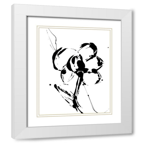 Flower Squiggle I White Modern Wood Framed Art Print with Double Matting by Ashley, Erin