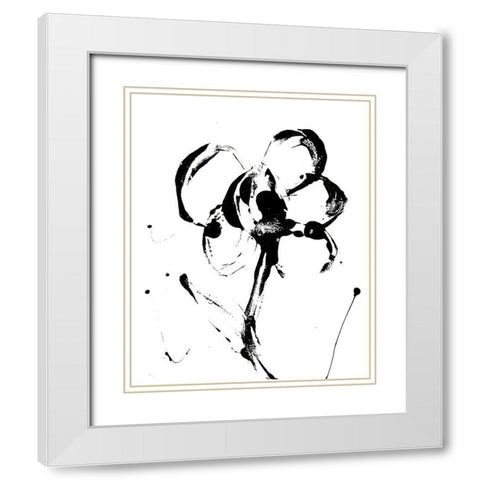 Flower Squiggle II White Modern Wood Framed Art Print with Double Matting by Ashley, Erin