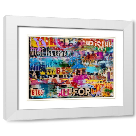 Metromix Luv I White Modern Wood Framed Art Print with Double Matting by Ashley, Erin