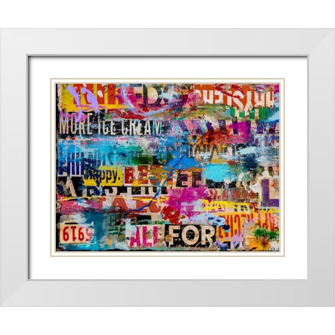 Metromix Luv I White Modern Wood Framed Art Print with Double Matting by Ashley, Erin