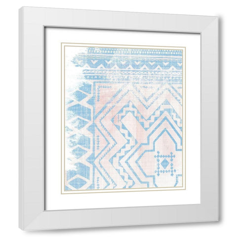 Baby Blue Textile II White Modern Wood Framed Art Print with Double Matting by Wang, Melissa