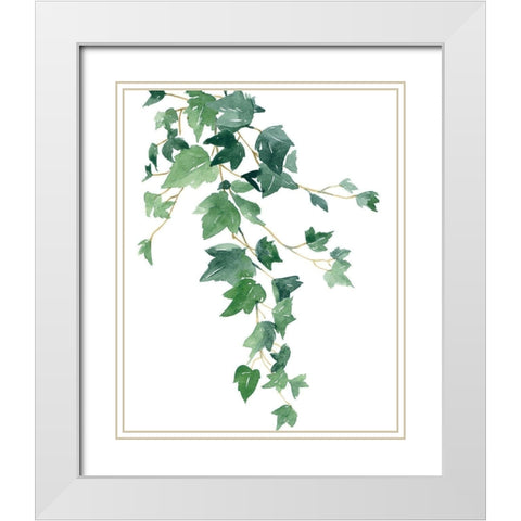 Branch Study I White Modern Wood Framed Art Print with Double Matting by Wang, Melissa